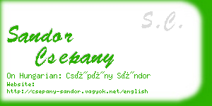 sandor csepany business card